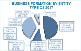 Business Formation by Company Type Q1 2017
